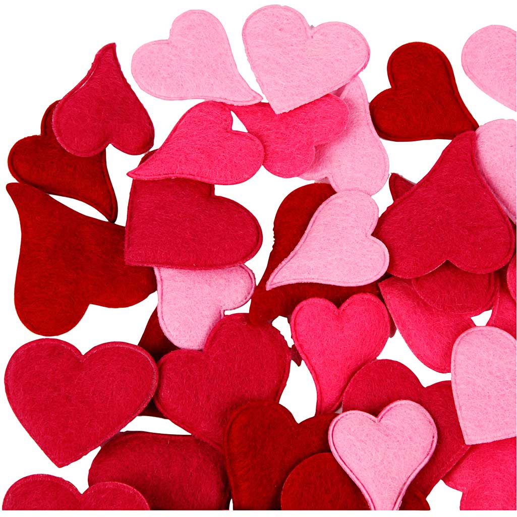 Cuori di feltro, 160 pz/ 1 conf. [HOB-450741]