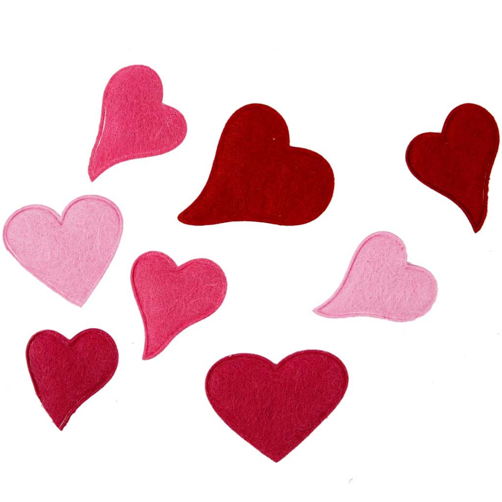 Cuori di feltro, 160 pz/ 1 conf. [HOB-450741]