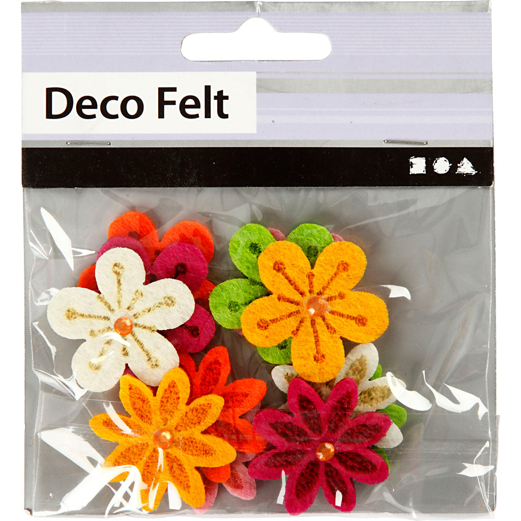 Fiori di feltro, diam 30 mm, spess. 2,5 mm, 12 pz/ 1 conf. [HOB-450760]