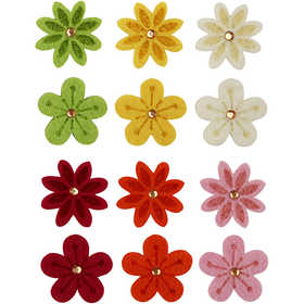 Fiori di feltro, diam 30 mm, spess. 2,5 mm, 120 pz/ 1 conf. [HOB-450761]