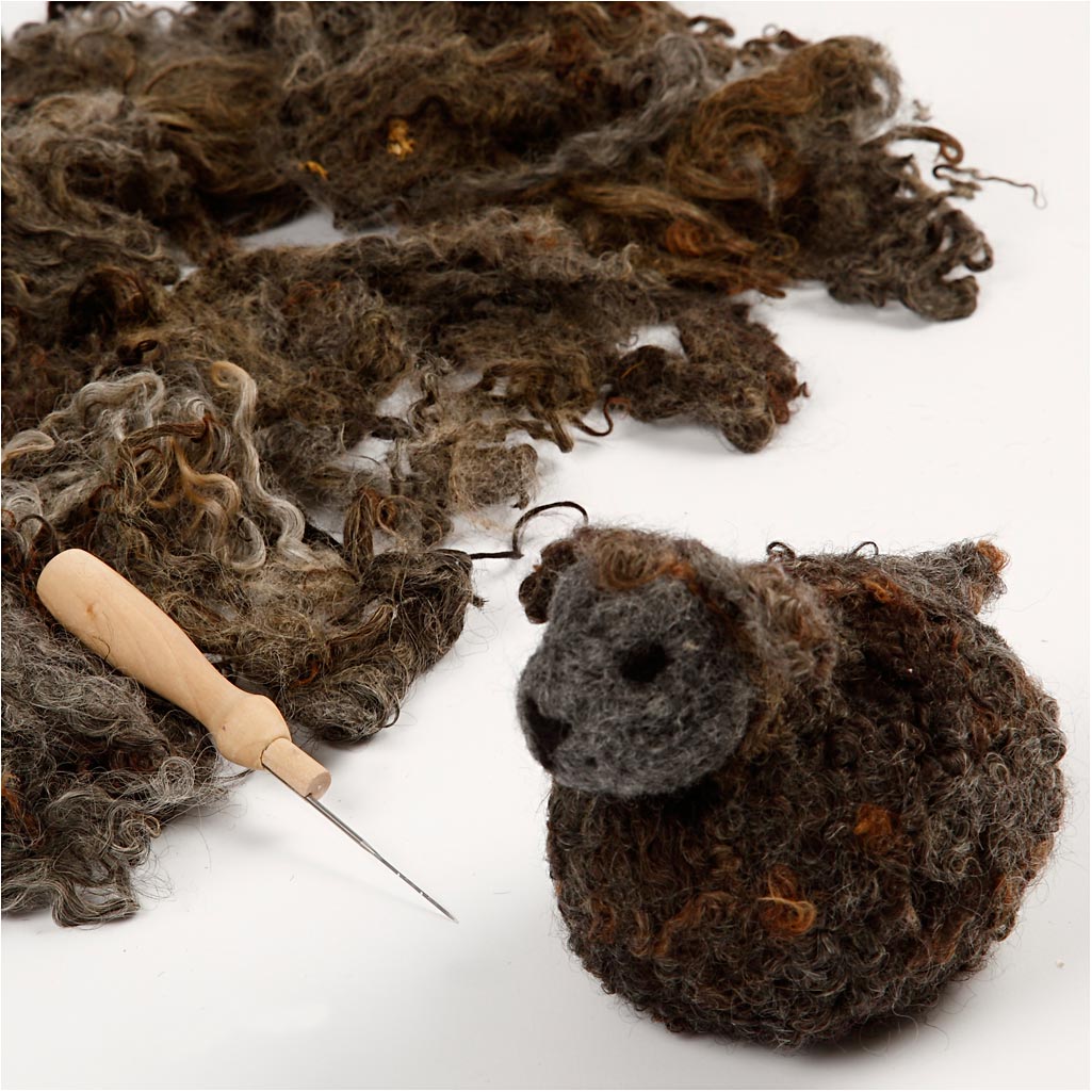 Lana riccia, grigio scuro, 100 g/ 1 pacch. [HOB-45110]