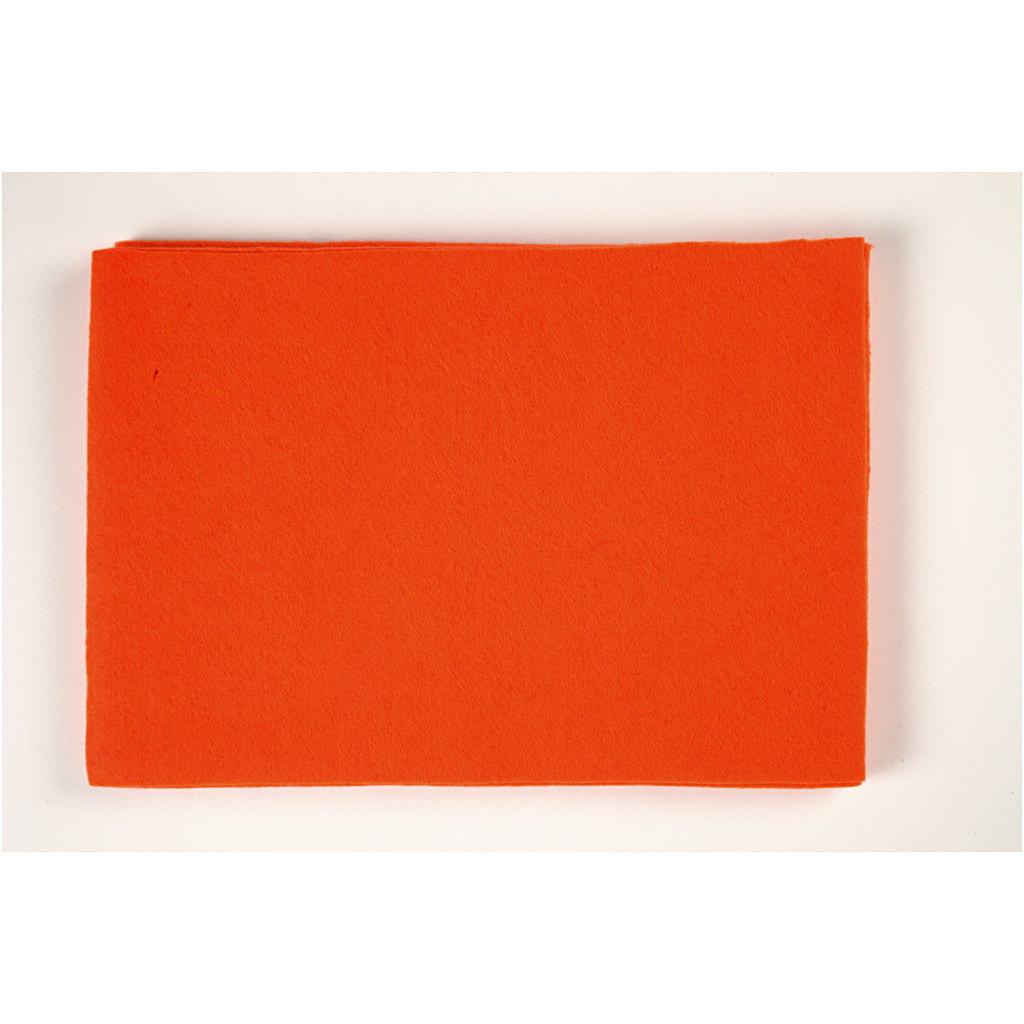 Feltro, foglio 42x60 cm, spess. 3 mm, arancio, 1 fgl. [HOB-45228]