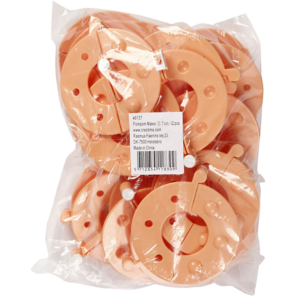Pompom Maker, diam 7 cm, 12 pz/ 1 conf. [HOB-46137]