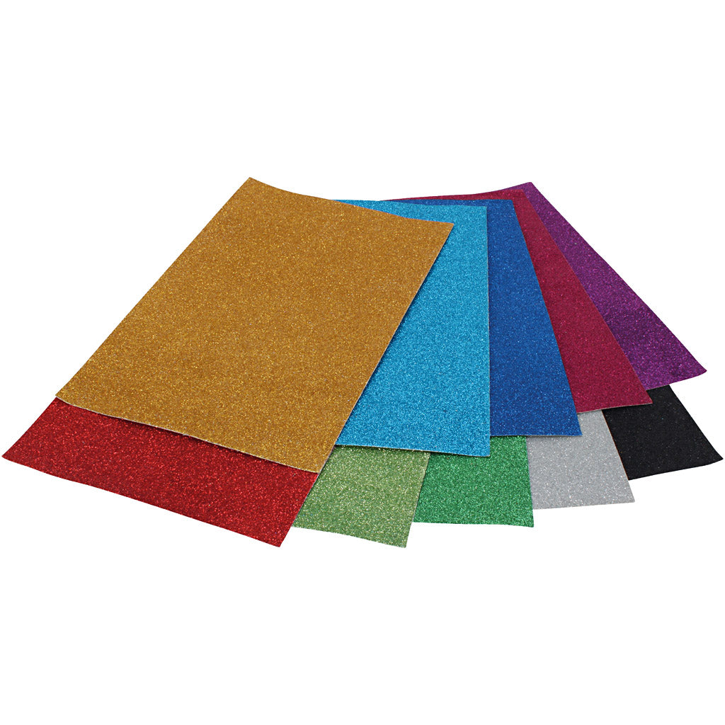 Carta Glitter, A4, colori può variare , 250 g, 10 fgl./ 1 conf. [HOB-2304600]