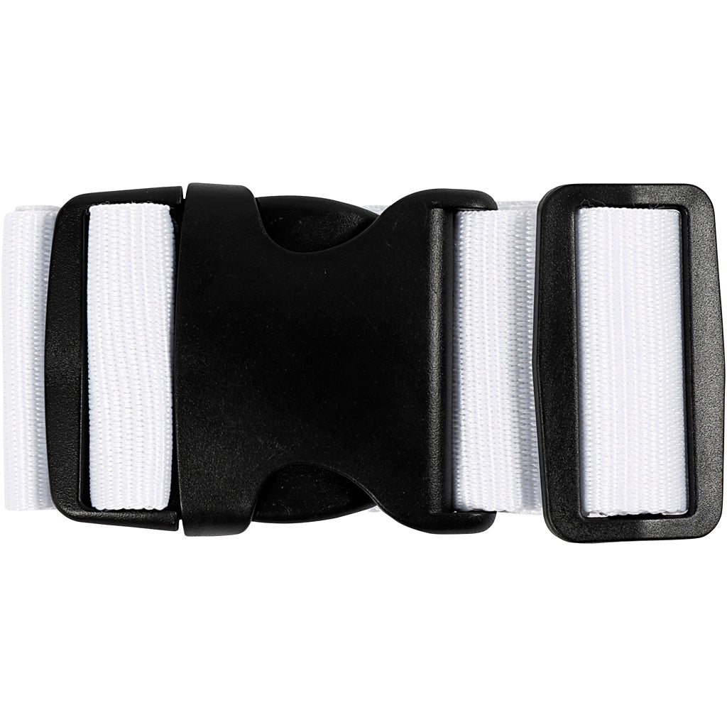 Cinghia per bagagli, L: 5 cm, misura 92-164 cm, bianco, 1 pz [HOB-474371]