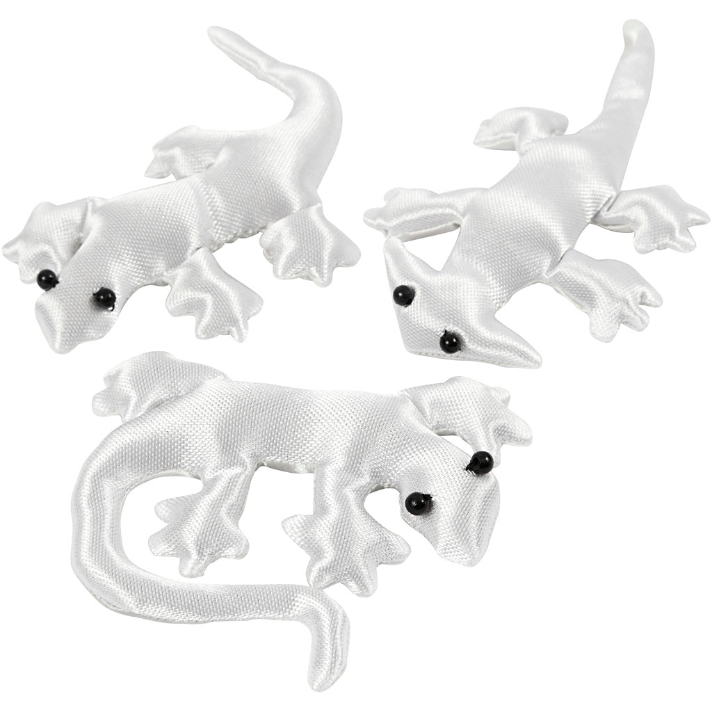 Mostriciattoli in stoffa, misura 10-14 cm, bianco, 3 pz/ 1 conf. [HOB-495003]