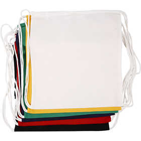 Sacca con chiusura a cordoncino, misura 37x41 cm, 135 g, colori asst., 6 pz/ 1 conf. [HOB-498810]