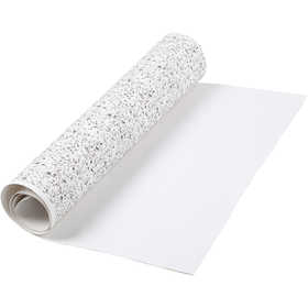 Carta in finta pelle, L: 49,5 cm, lamina,stampa, 350 g, bianco, 1 m/ 1 rot. [HOB-498832]