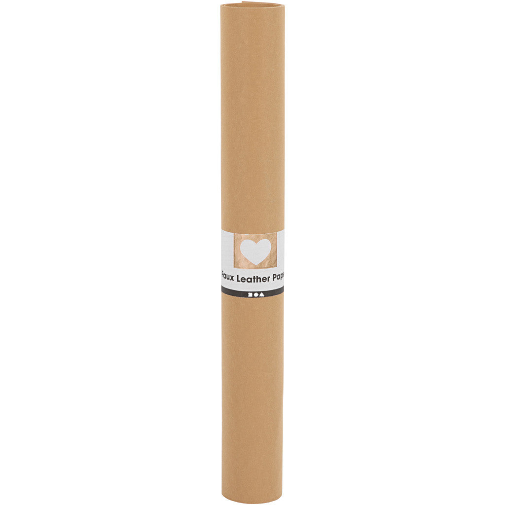 Carta in finta pelle, L: 50 cm, tinta unita, 350 g, marrone chiaro, 1 m/ 1 rot. [HOB-498940]