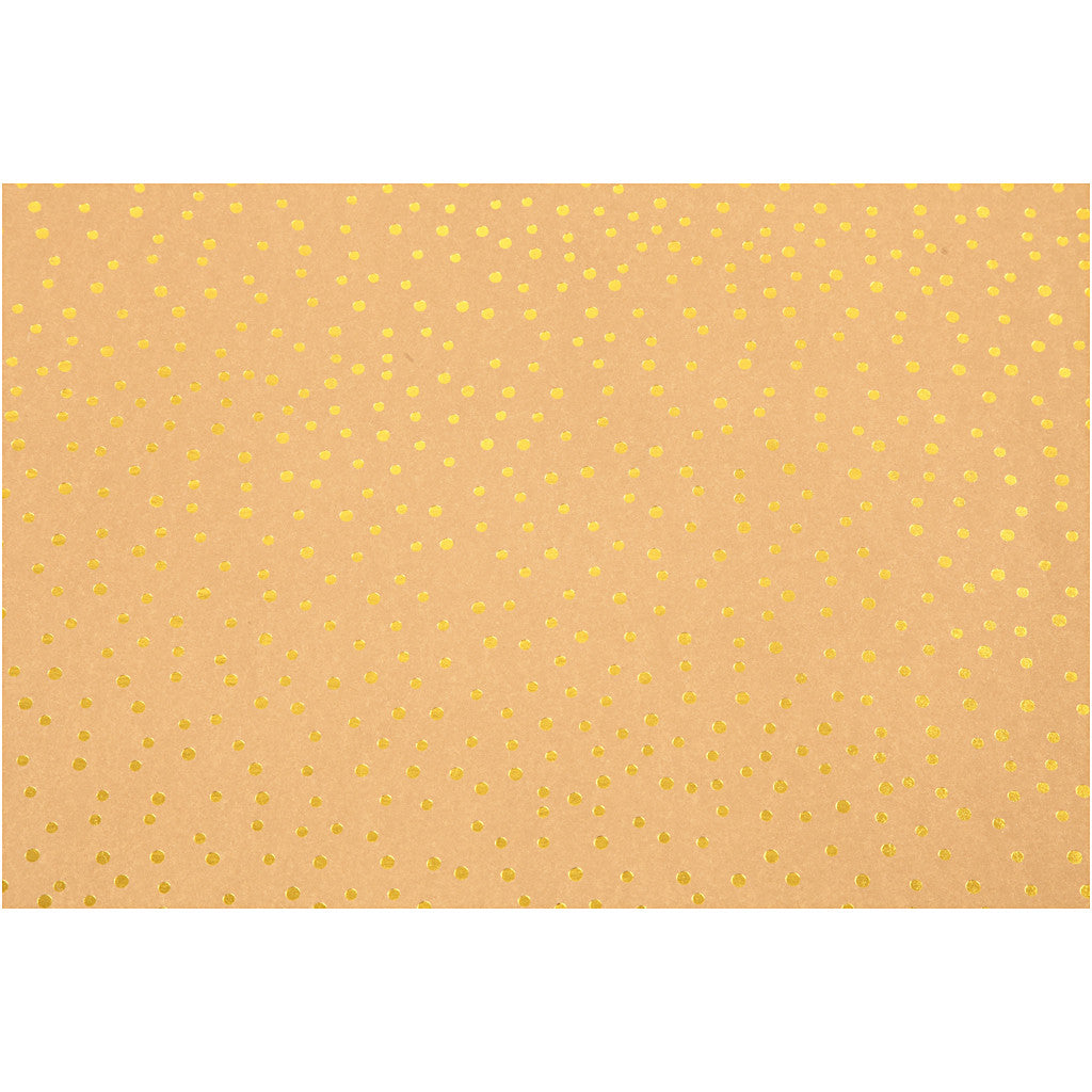 Carta in finta pelle, L: 50 cm, tinta unita,lamina, 350 g, marrone chiaro, oro, 1 m/ 1 rot. [HOB-498958]