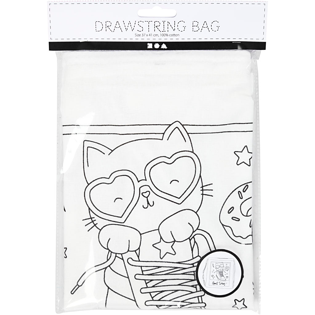 Borsa con chiusura a cordoncino, misura 37x41 cm, 130 g, bianco, 1 pz [HOB-499909]