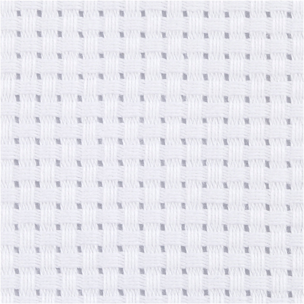 Stoffa Aida, misura 50x50 cm, 35 quadrati per 10 cm , bianco, 1 pz [HOB-412634]