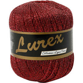 Filo in Lurex, L: 160 M, rosso, 25 g/ 1 gom. [HOB-421471]