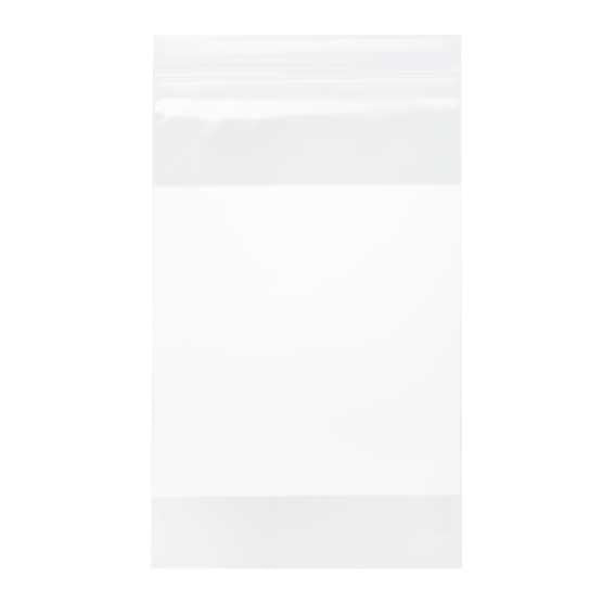 Sacchetto trasparente con chiusura a pressione con nastro per scrivere 12.5x20.5cm PE 100 micron (100 pezzi) [4WE58]