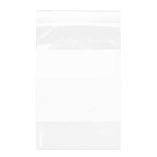 Sacchetto trasparente con chiusura a pressione con nastro per scrivere 15x23cm PE 100 micron (100 pezzi) [4WE69]