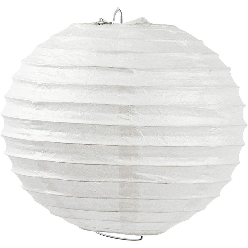 Lampada di carta, Tondo, diam 35 cm, bianco, 1 pz [HOB-500281]