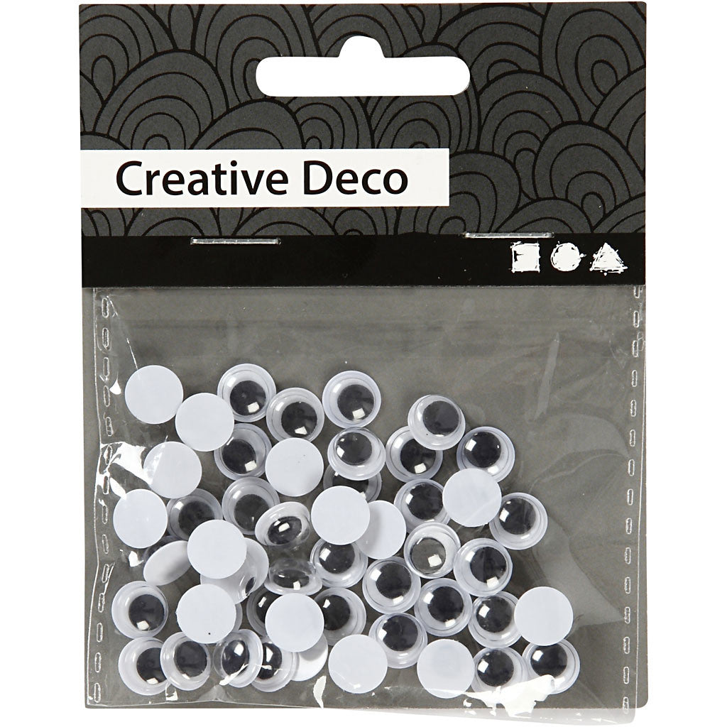 Occhi Mobili, non adesivo, diam 8 mm, 40 pz/ 1 conf. [HOB-501082]