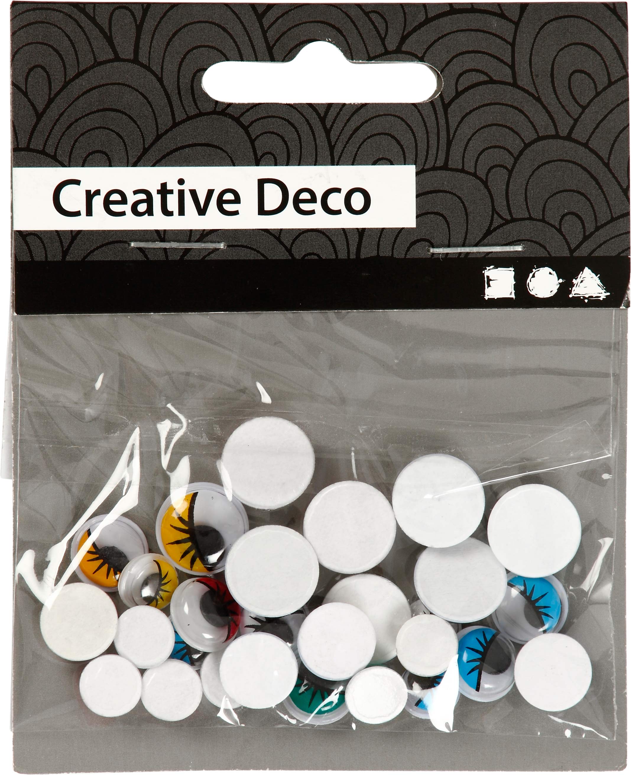 Occhi mobili, autoadesivi, diam 8-12 mm, 30 asst./ 1 conf. [HOB-501182]