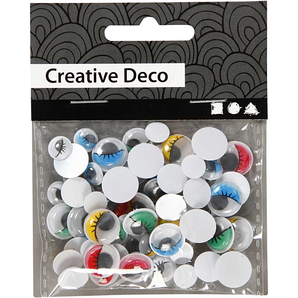 Occhi mobili, non adesivo, diam 8-12 mm, 36 asst./ 1 conf. [HOB-501242]