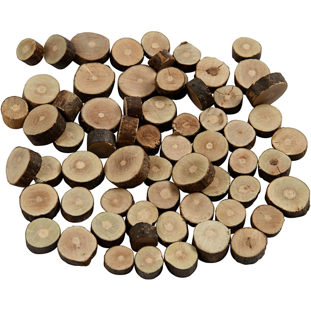 Mix di legno, diam 10-15 mm, spess. 5 mm, 230 g/ 1 conf. [HOB-502150]