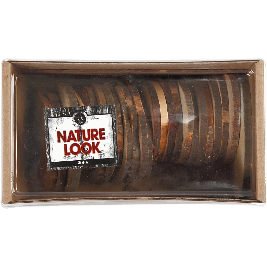 Wooden Discs, D: 4-7 cm, thickness 5 mm, 25pcs [HOB502290]