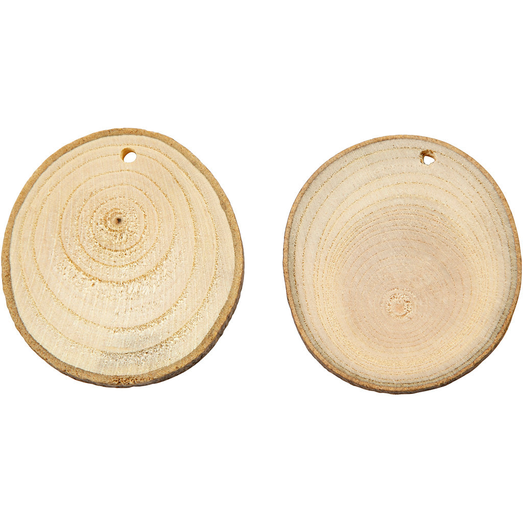 Wooden Discs, D: 4-7 cm, thickness 5 mm, 25pcs [HOB502290]
