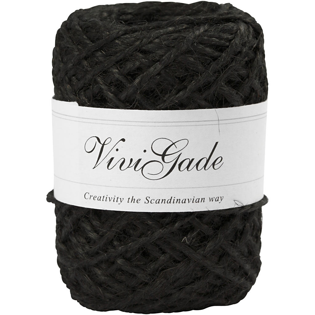 Canapa naturale, spess. 1-2 mm, nero, 30 m/ 1 rot. [HOB-503243]