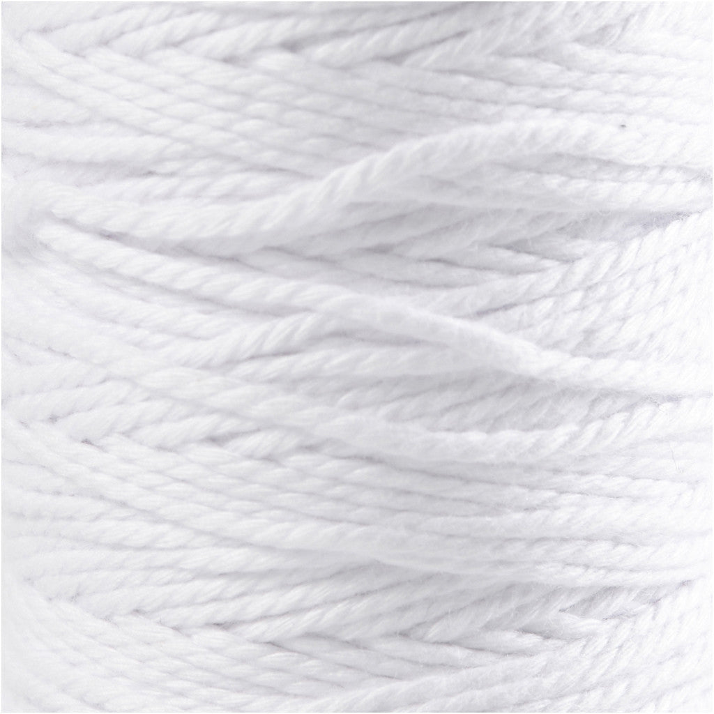 Cordino in cotone, spess. 1,1 mm, bianco, 50 m/ 1 rot. [HOB-503791]