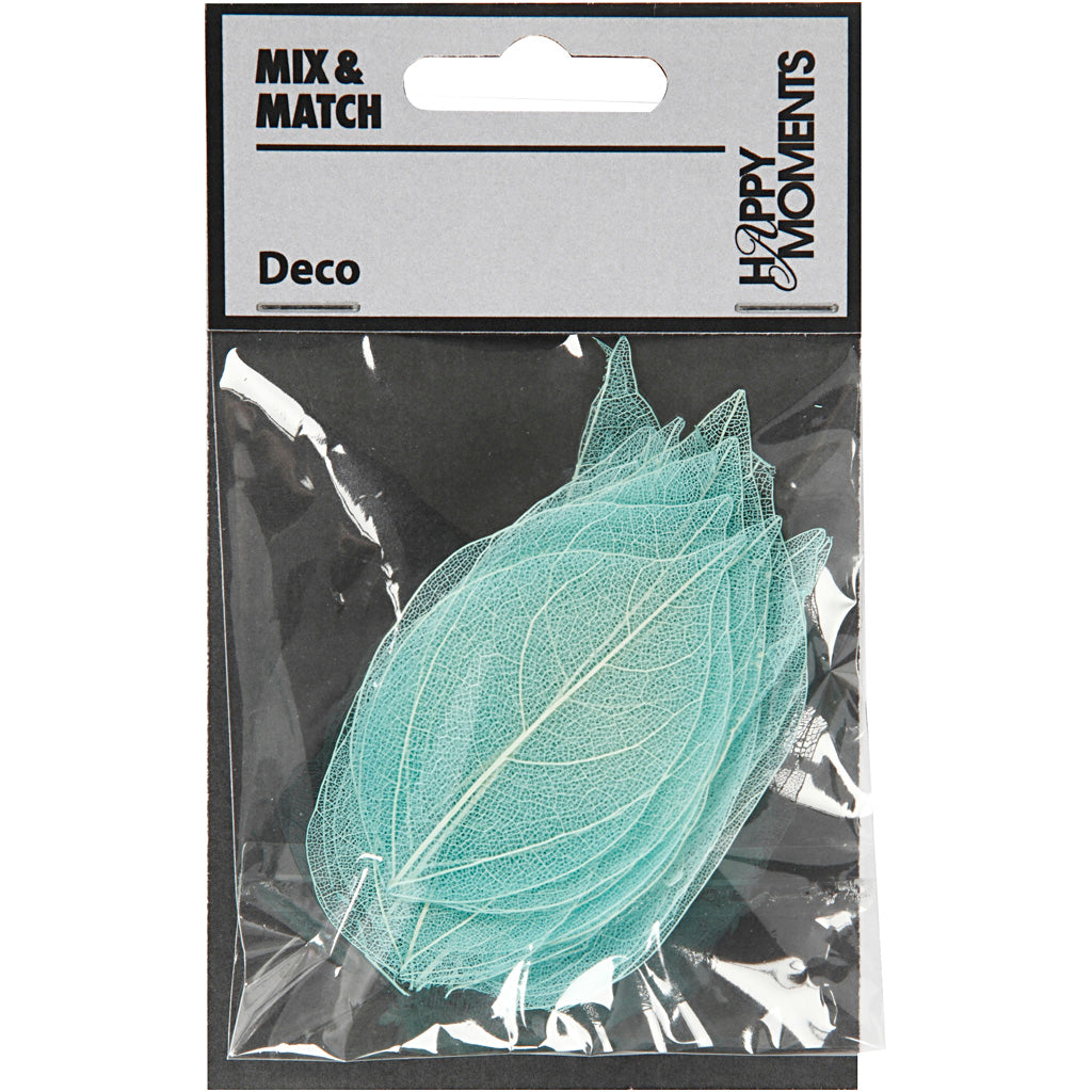 Foglie, L: 6-8 cm, azzurro, 20 pz/ 1 conf. [HOB-504498]