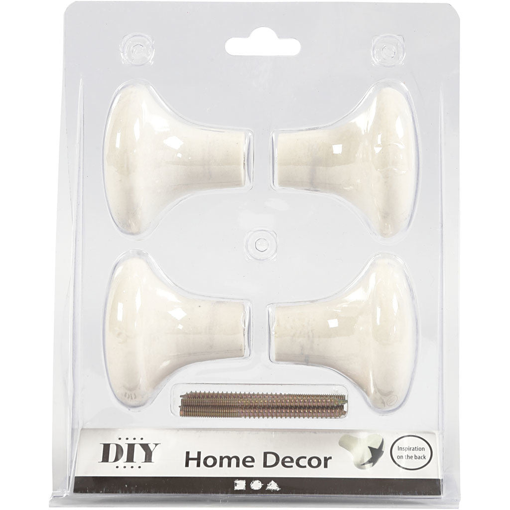 Ganci, H: 5,1 cm, diam 5,4 cm, bianco, 4 pz/ 1 conf. [HOB-506960]