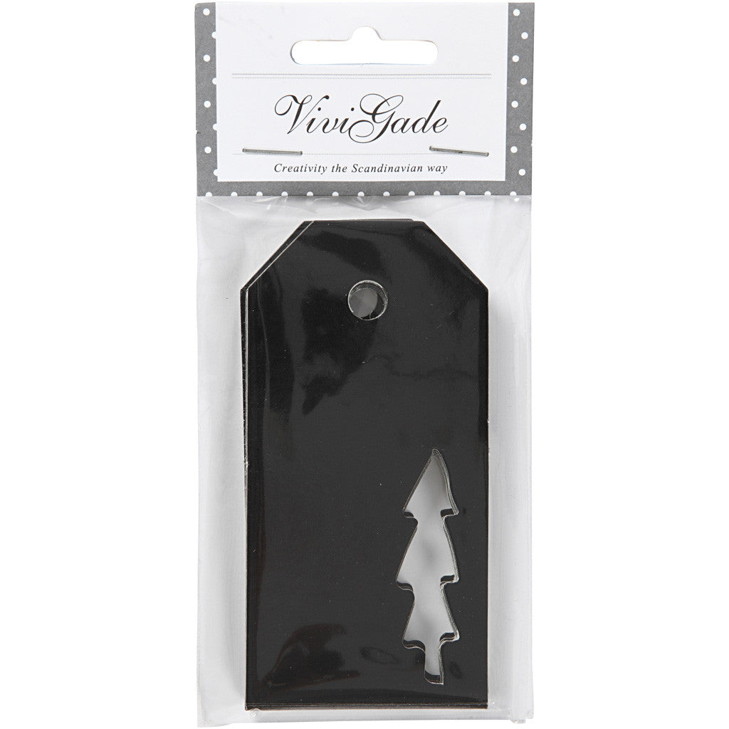 Etichette regalo, misura 5x10 cm, 300 g, nero, 15 pz/ 1 conf. [HOB-50994]