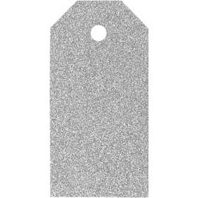 Etichette regalo, misura 5x10 cm, glitter, 300 g, argento, 15 pz/ 1 conf. [HOB-50999]