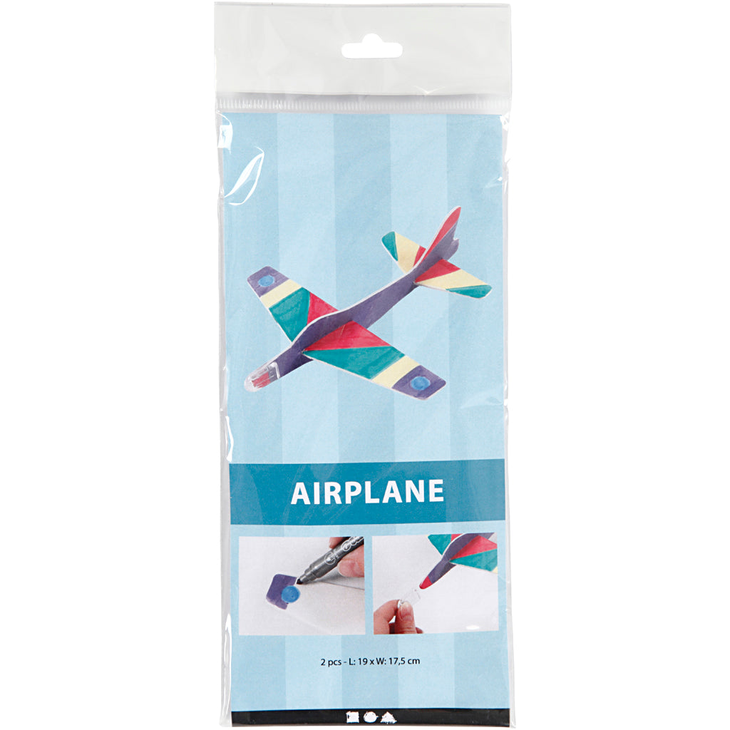 Aereoplani, L: 19 cm, L: 17,5 cm, bianco, 2 pz/ 1 conf. [HOB-51232]