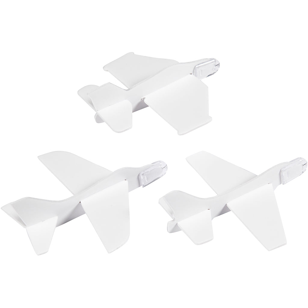 Aereoplani, L: 11,5-12,5 cm, L: 11-12 cm, bianco, 3 pz/ 1 conf. [HOB-51233]