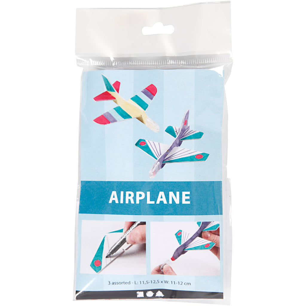 Aereoplani, L: 11,5-12,5 cm, L: 11-12 cm, bianco, 3 pz/ 1 conf. [HOB-51233]