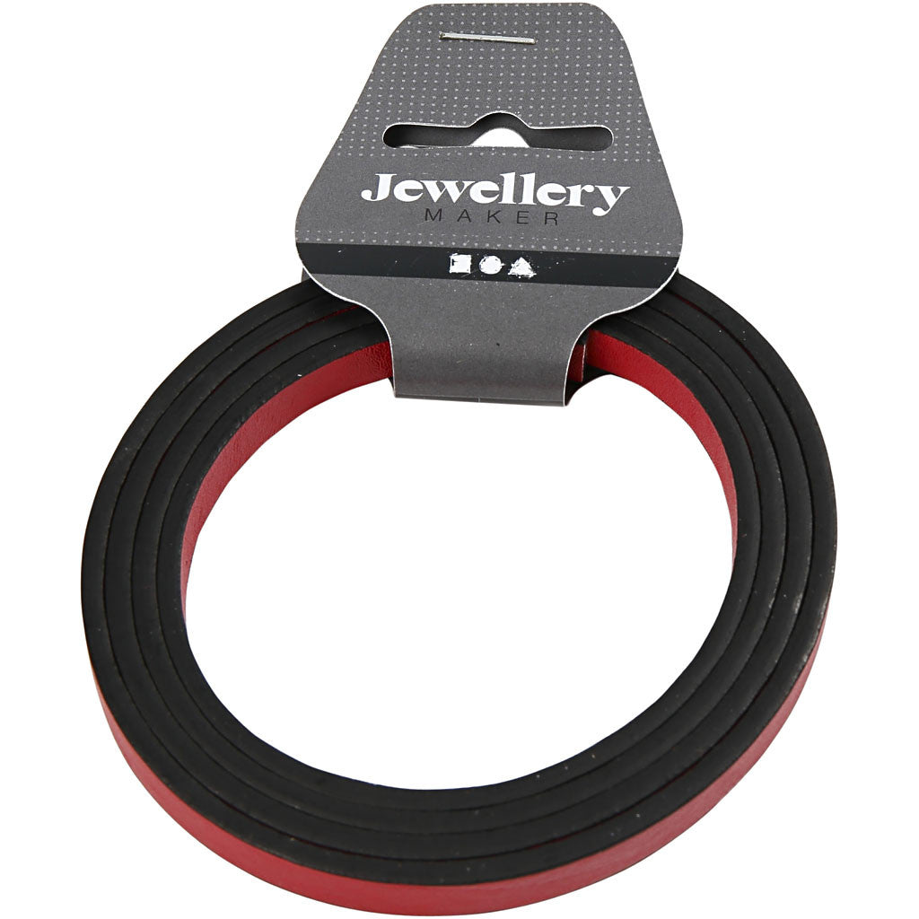 Cintura di Finto Cuoio, L: 10 mm, spess. 3 mm, rosso, 1 m/ 1 conf. [HOB-51485]