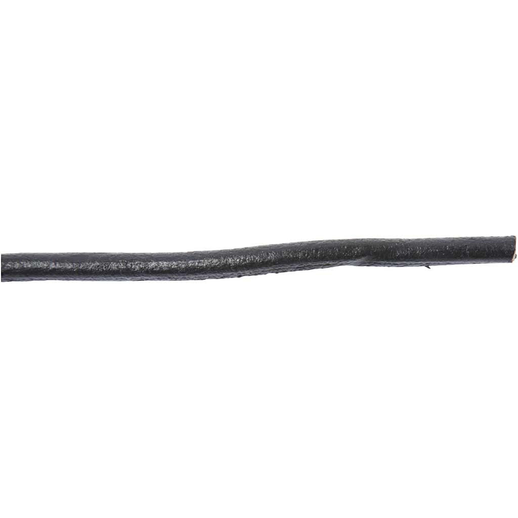 Corda di cuoio, spess. 4 mm, nero, 5 m/ 1 rot. [HOB-51566]