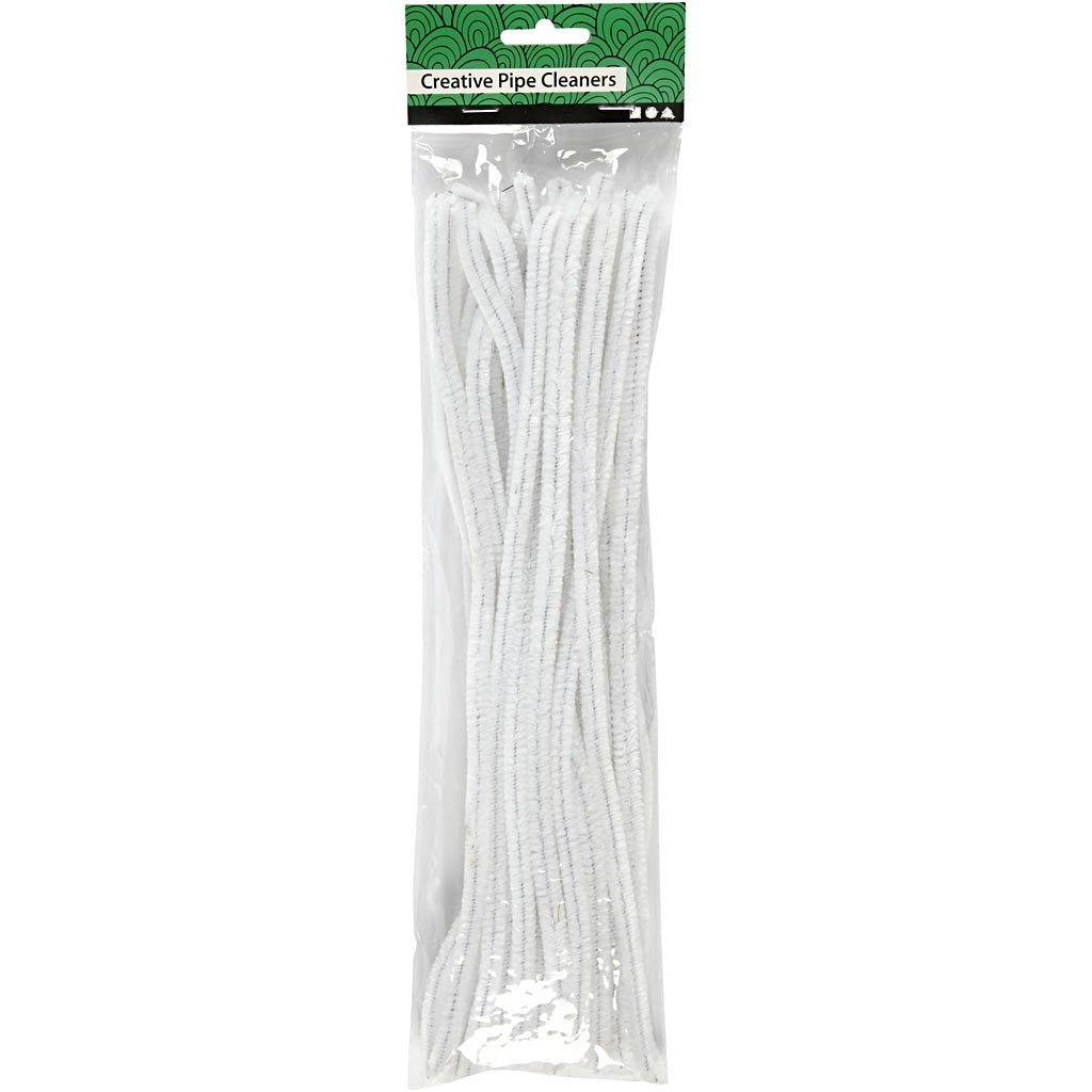 Ciniglia, L: 30 cm, spess. 9 mm, bianco, 25 pz/ 1 conf. [HOB-51609]