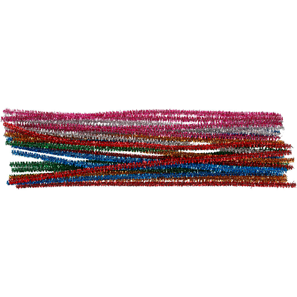 Ciniglia, L: 30 cm, spess. 6 mm, glitter, colori forti, 24 asst./ 1 conf. [HOB-51648]