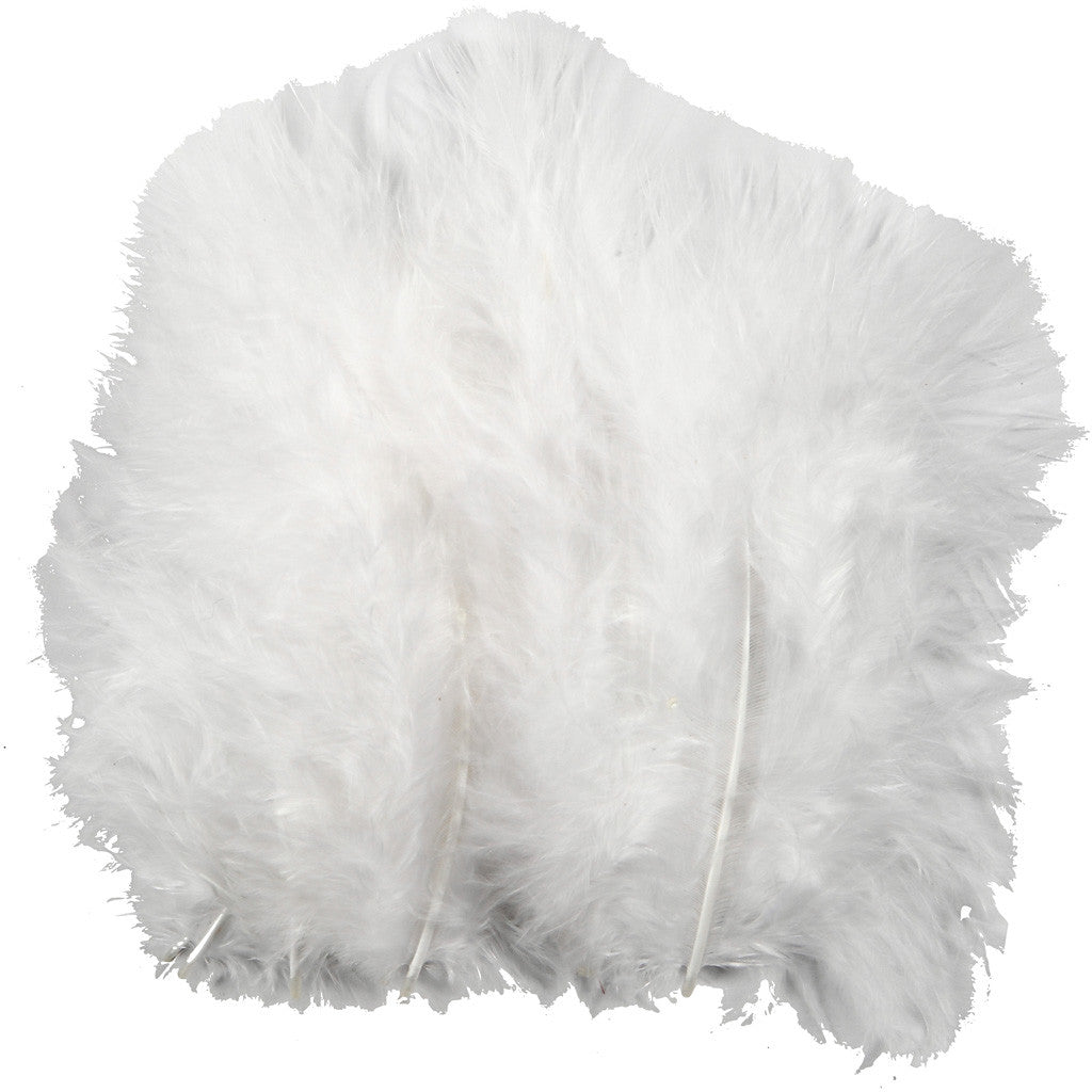 Piume, misura 5-12 cm, bianco, 15 pz/ 1 conf. [HOB-51690]