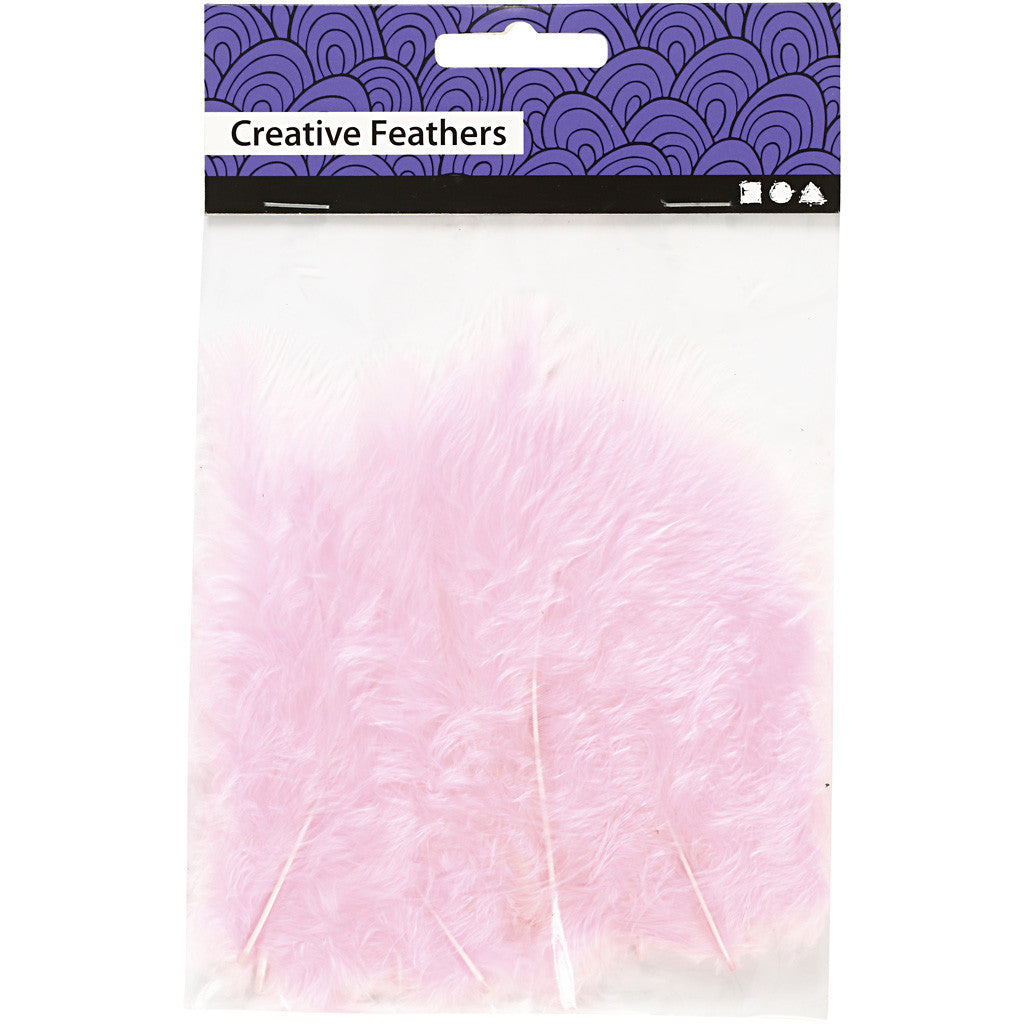 Piume, misura 5-12 cm, rosso chiaro, 15 pz/ 1 conf. [HOB-51695]