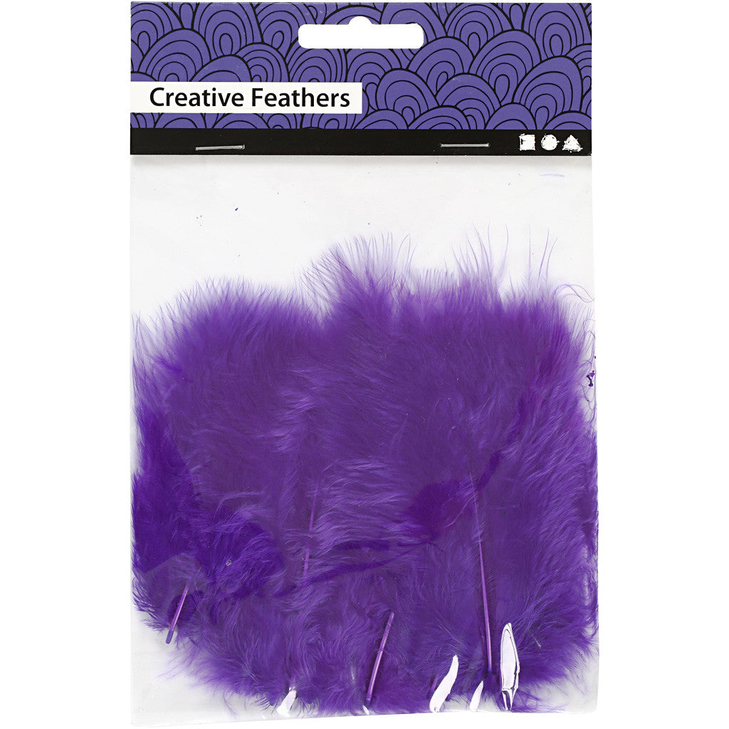 Piume, misura 5-12 cm, viola, 15 pz/ 1 conf. [HOB-51697]