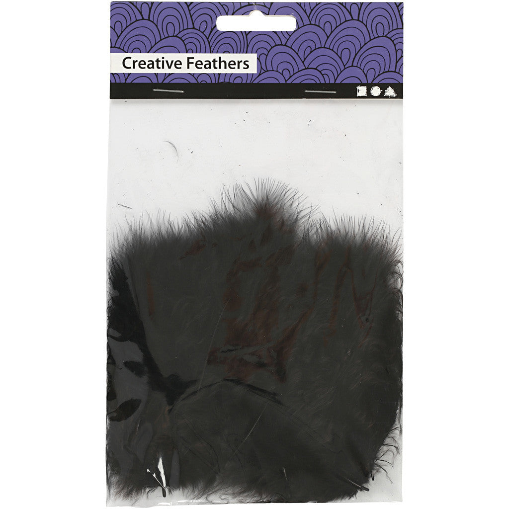 Piume, misura 5-12 cm, nero, 15 pz/ 1 conf. [HOB-51700]