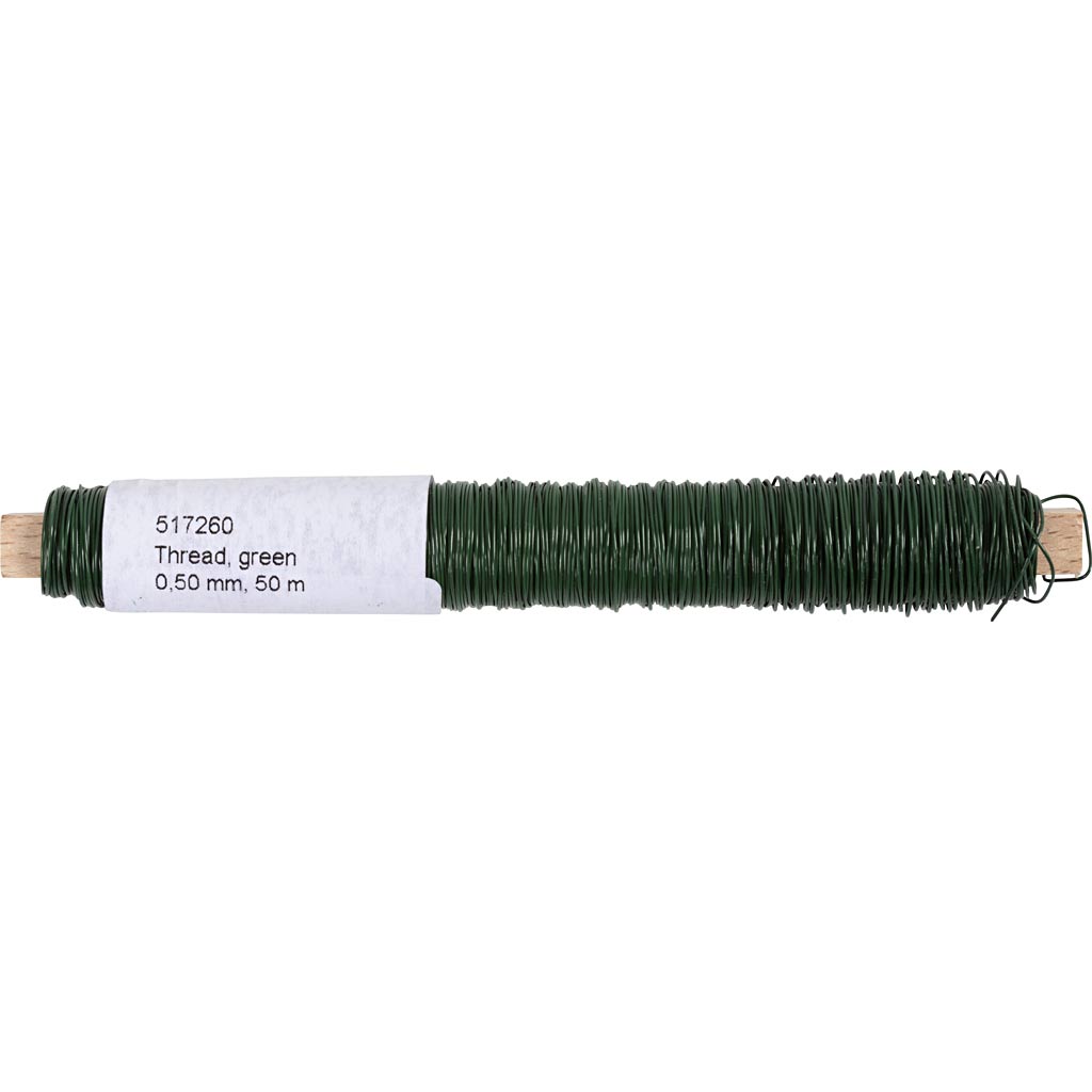 Filo per fiori, spess. 0,5 mm, verde, 50 m/ 1 rot. [HOB-517260]