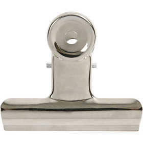 Clip metallica, L: 7,5 cm, argento, 6 pz/ 1 conf. [HOB-51799]