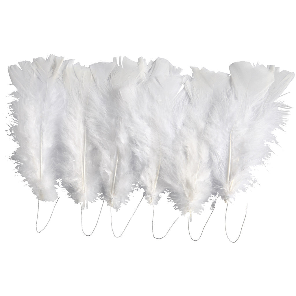 Piume, L: 11-17 cm, bianco, 18 pacch./ 1 conf. [HOB-51847]