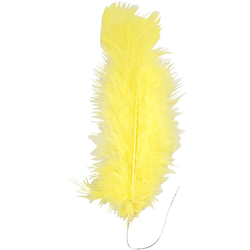Piume, L: 11-17 cm, giallo, 18 pacch./ 1 conf. [HOB-51848]