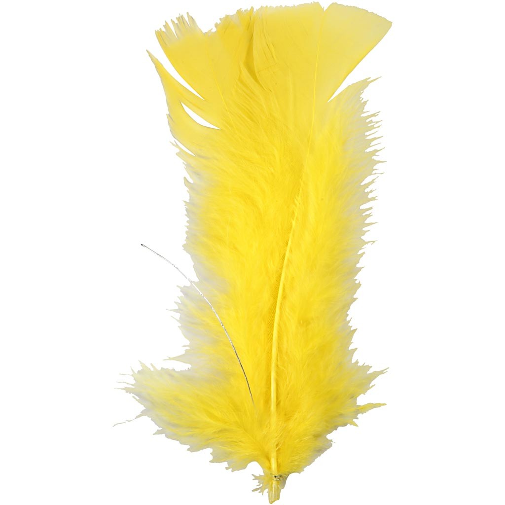 Piume, L: 11-17 cm, giallo, 18 pacch./ 1 conf. [HOB-51848]