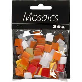 Mini mosaico, misura 10x10 mm, spess. 2 mm, armonia rosso/arancio, 25 g/ 1 conf. [HOB-51923]
