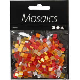 Mini mosaico, misura 5x5 mm, spess. 2 mm, armonia rosso/arancio, 25 g/ 1 conf. [HOB-51924]